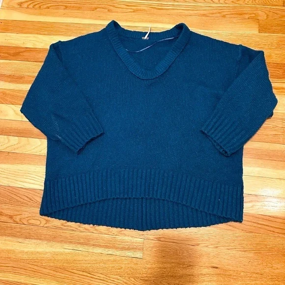 Free People Brookside Sweater Tunic in Blue
